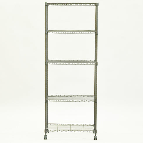 【自由自在、2.5cmピッチの棚板】
収納したい物の高さに合わせて2.5cm間隔で棚板の位置を細かく調整できるから、背の高いボトルから低いファイルボックスまで、無駄なくすっきり収納できます。