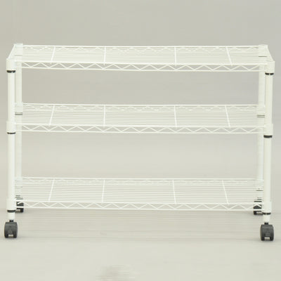 【キャスター付きで移動も楽々】
リビングやキッチン、子供部屋など、家中どこでも必要な場所へスムーズに移動でき、お掃除や模様替えも簡単に行える便利なキャスター付きラックです。