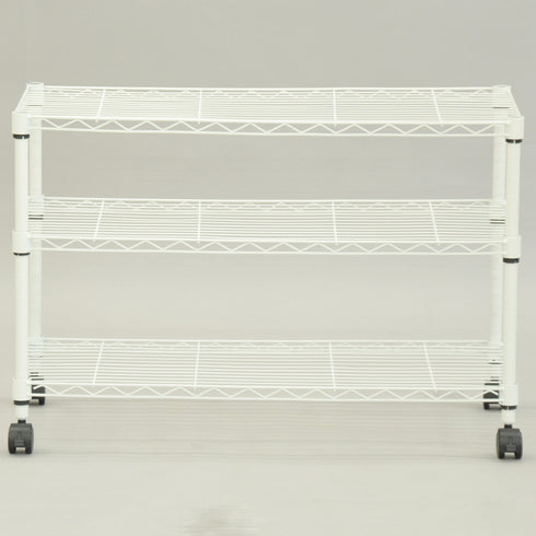 【キャスター付きで移動も楽々】
リビングやキッチン、子供部屋など、家中どこでも必要な場所へスムーズに移動でき、お掃除や模様替えも簡単に行える便利なキャスター付きラックです。