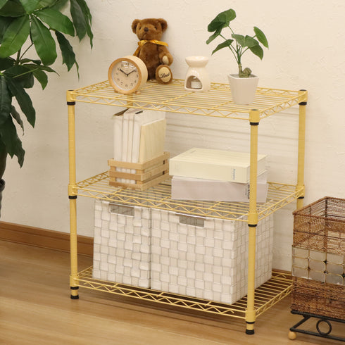 実用性とインテリア性に優れ、多目的で使える3段スチールラックです。