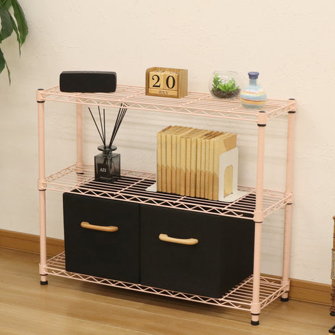 実用性とインテリア性に優れ、多目的で使える3段スチールラックです。