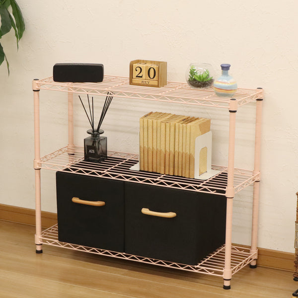 実用性とインテリア性に優れ、多目的で使える3段スチールラックです。