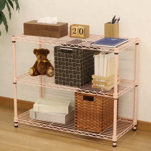 粉体塗装仕上げで水周りでも使用でき、リビングや子供部屋の収納、キッチンラック、クローゼット収納など、使い方はアイディア次第で無限大です。