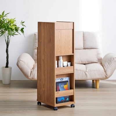 背面にもコスメや雑誌などが収納できる収納スペースが設けられています。