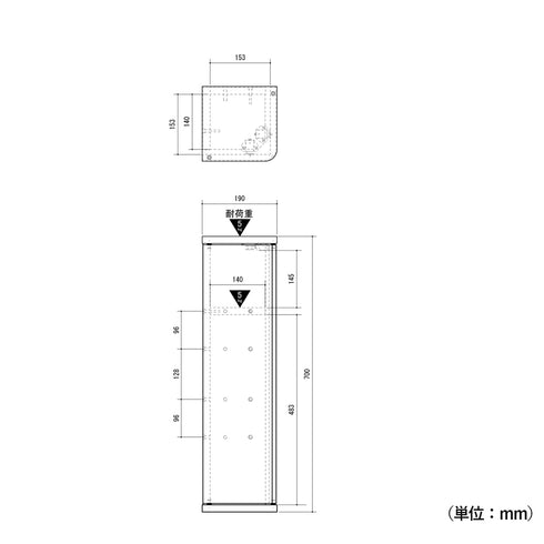 エルフォルム コーナーぴったりラック(W190×D190×H700)