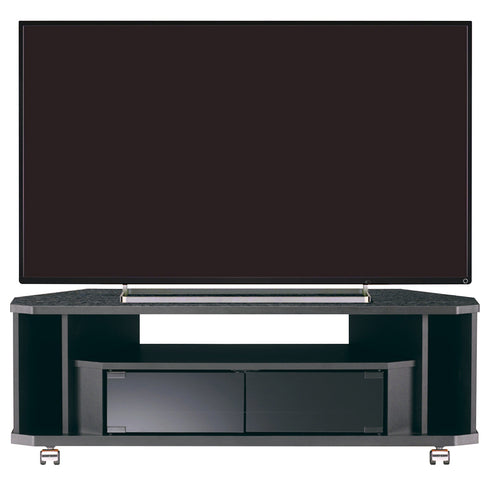 収納スペースにはブラックスモークガラス扉が付いており、中の収納物を外から見えにくいように隠しつつ、赤外線を通すため、扉を閉めたままでのリモコン操作が可能となっています。