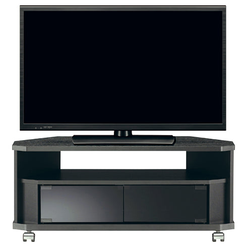 収納スペースにはブラックスモークガラス扉が付いており、中の収納物を外から見えにくいように隠しつつ、赤外線を通すため、扉を閉めたままでのリモコン操作が可能となっています。