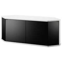 【洗練されたデザイン】お部屋の隅にもすっきりと収まる、モダンな六角形のテレビボードです。