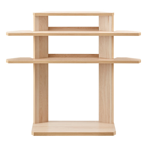 ヘッドボードのないベッド周りに設置するだけで、ちょっとした置きスペースをつくってくれる一台です。