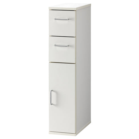 上部に引出し収納が、下部に片開き収納が組み合わさった、汎用性の高い一台です。