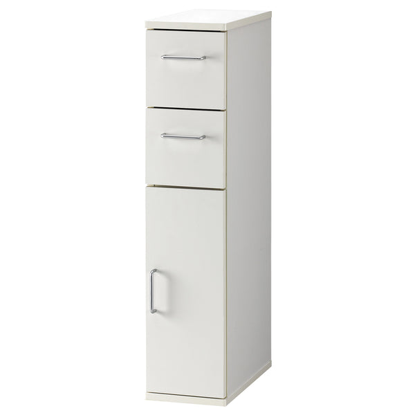 上部に引出し収納が、下部に片開き収納が組み合わさった、汎用性の高い一台です。