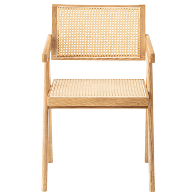 背と座面に、自然素材の見た目に近いポリプロピレン製のラタンを採用しております。