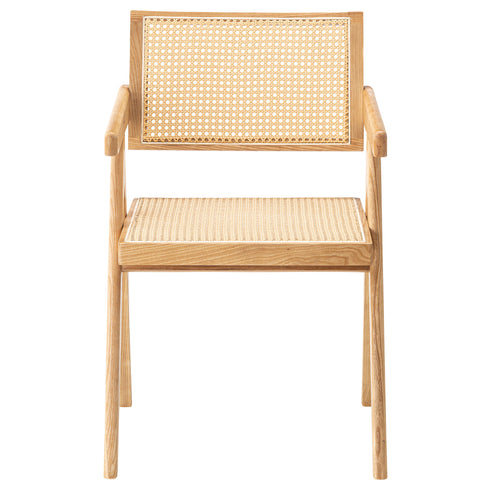 背と座面に、自然素材の見た目に近いポリプロピレン製のラタンを採用しております。