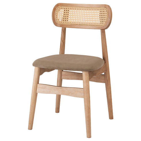 【置くだけで絵になる、主役級チェア】
上品なラタン調の背もたれと、滑らかなスエード調の座面が織りなす洗練されたデザインは、お部屋に置くだけで韓国風や北欧風のお洒落な空間へと変えてくれます。