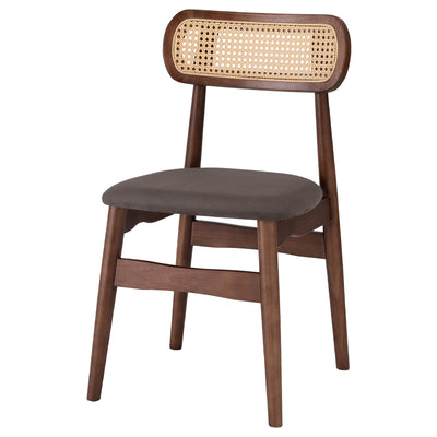 【落ち着きのある、チャコールの佇まい】
深みのあるチャコールカラーは、お部屋の雰囲気をぐっと引き締め、天然木のフレームとラタン調のデザインが、モダンでありながらも温かみのある空間を創り出します。