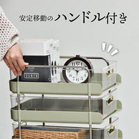 【持ち運びもスムーズ】握りやすいハンドル付きで、重いものを収納しても安定して移動が可能です。
