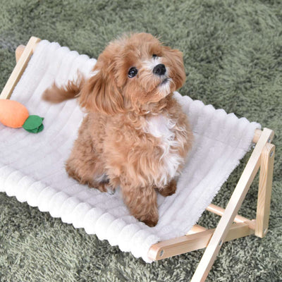 【最高の寝心地をプレゼント】
高い位置に設定すれば、生地がピンと張ったしっかりとした寝心地で、元気いっぱいのペットも安心してくつろげる一台です。