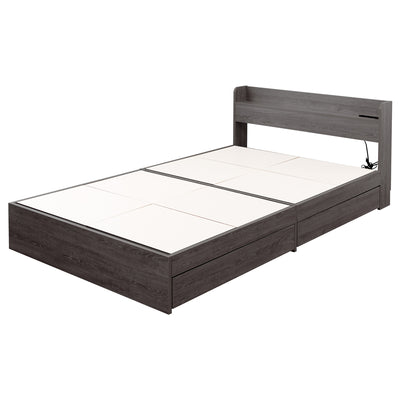 シュクレ 引出し収納付きベッドフレーム セミダブルサイズ(W1200×D2110×H700)