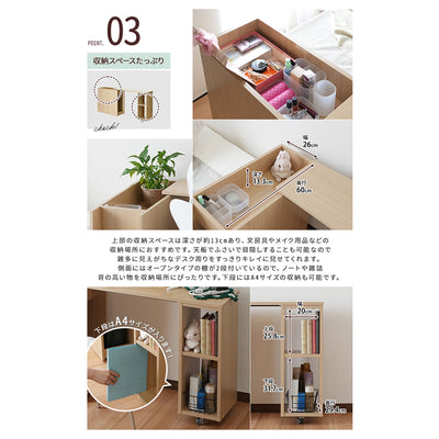 ミニム キャビネットスウィングデスク(W970-1560×D300×H700)