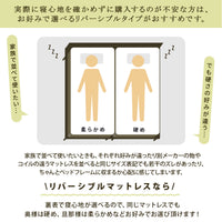 【家族みんなで快適な眠り】硬さの好みが違っても大丈夫、一つのマットレスでそれぞれの理想の寝心地を選べます。