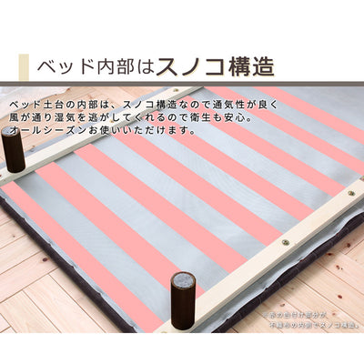 通気性のよい不織布の生地とLVLスノコのフレームの為、風が通り、不快な蒸れを抑え衛生的にオールシーズンご使用いただけます。