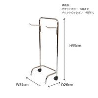 【サイズ図:詳細サイズと積載可能数】W510×D260×H950mmのコンパクト設計で、折りたたみ椅子を最大6脚まで効率的に収納・運搬できます。