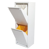 【省スペースで効率的に分別】スリムなボディに2つのバケツを内蔵し、スマートなゴミ処理を叶えます。