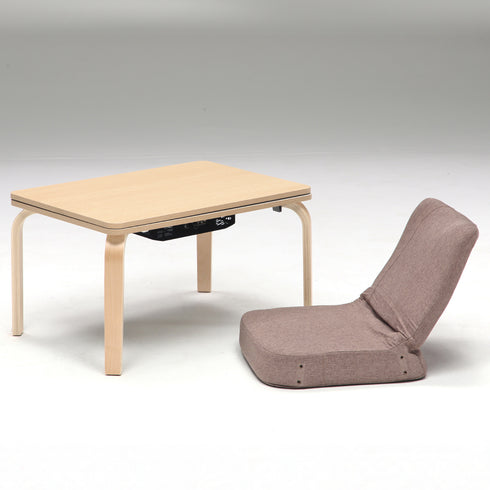 【こたつの快適さを、座卓スタイルでも】座面が低いチェアでもフィットするロータイプ仕様で、床生活にも自然に溶け込む設計です。