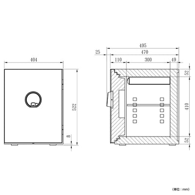 タッチパネル+指紋認証式 プレミアム耐火金庫 BEYOND 36L(W404×D495×H522)