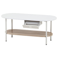 【隠れた収納力】天板下の引き出しを開けると、便利なティッシュケースがお目見えします。