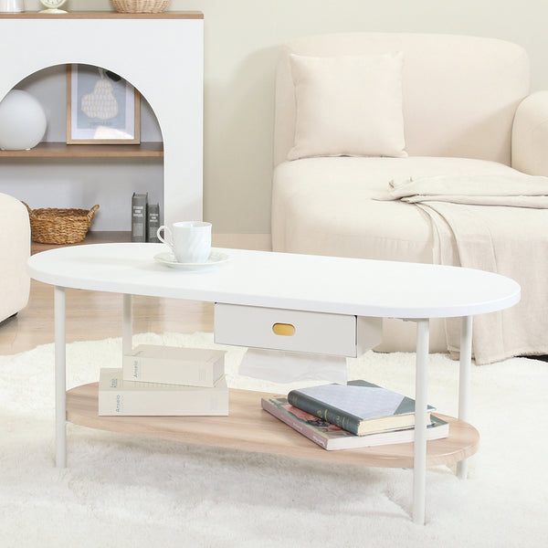 韓国語の「Cham(真実の)」と「Chill(くつろぐ)」を掛け合わせた「Chamill-チャミル-」シリーズの、ティッシュ収納付きテーブルです。