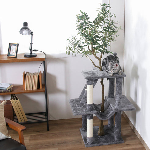 ねこの休ら木 キャットツリー マロン(W715×D450×H1650)