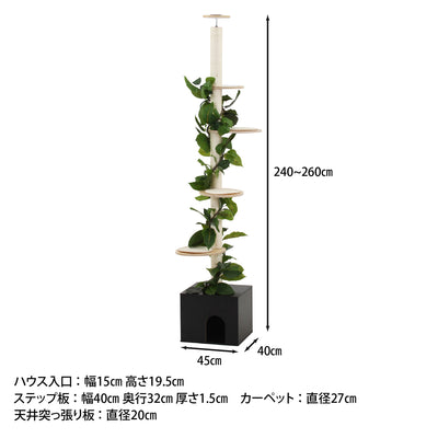 ねこの休ら木 キャットツリー ソラ(W450×D400×H2400-2600)