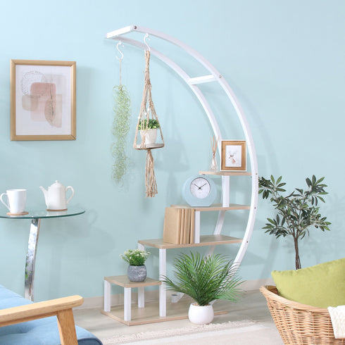 【お部屋に馴染む、白の曲線美】
優しいホワイトのフレームは、どんなインテリアにも自然に溶け込み、お気に入りの雑貨や植物を飾るだけで、いつものお部屋が洗練されたカフェのような雰囲気に変わります。