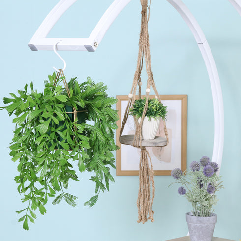 【空中を彩るグリーンのある暮らし】
目線より高い位置にグリーンを吊るすことで、お部屋に立体感が生まれ、カフェのような心地よいリラックス空間が広がります。