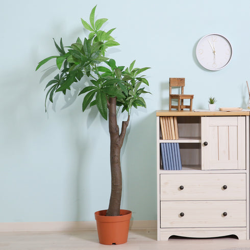 本物の植物のようなリアルな質感を再現した、パキラの人工観葉植物です。