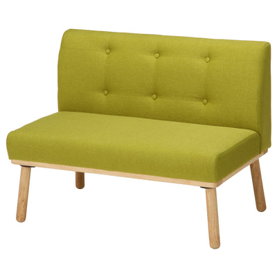 【見て、触れて、感じる天然木】
美しい木目が特徴の天然木フレームと、ボタンがあしらわれた愛らしい背もたれが、日々の暮らしに温かな彩りを加えます。