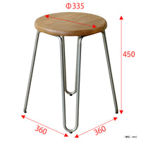 【サイズ図:暮らしにフィットするサイズ感】高さ40cm、座面直径33.5cmのコンパクト設計で、場所を選ばず様々なシーンで活躍します。