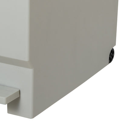 本体上部には引手が、下部後方にはキャスター2個付きでスムーズに移動でき、掃除したりポリ袋を交換する時にも簡単に動かせます。