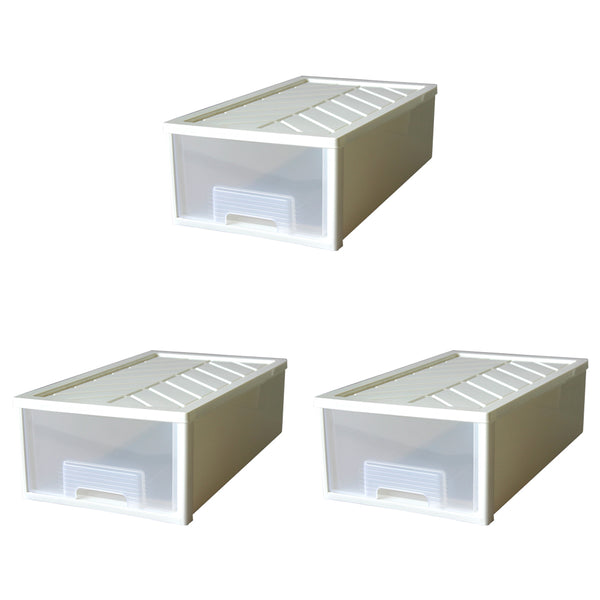 整理整頓や収納を手軽に行いたい方にぴったりな、浅型収納ケースの3個セットです。