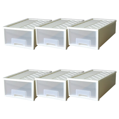 整理整頓や収納を手軽に行いたい方にぴったりな、浅型収納ケースの6個セットです。