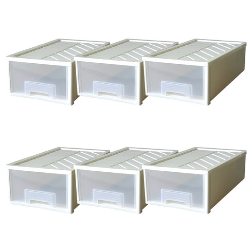 整理整頓や収納を手軽に行いたい方にぴったりな、浅型収納ケースの6個セットです。