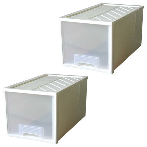 整理整頓や収納を手軽に行いたい方にぴったりな、深型収納ケースの2個セットです。
