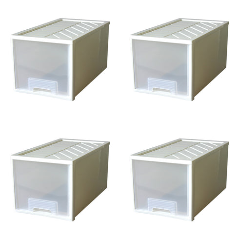 整理整頓や収納を手軽に行いたい方にぴったりな、深型収納ケースの4個セットです。