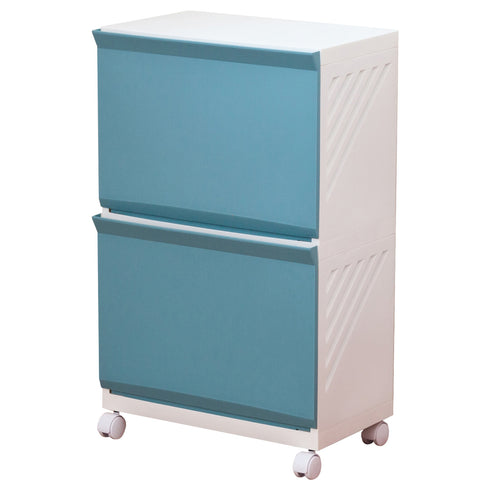 引出しを取り外すとバスケットとして使える、便利なランドリーボックスの2段タイプです。