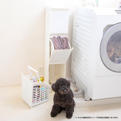 【暮らしに馴染む、マルチな収納】
ランドリー用品だけでなく、お子様のおもちゃやペットグッズなど、散らかりがちな小物をすっきりと隠して収納できるので、お部屋の整理整頓に大活躍です。