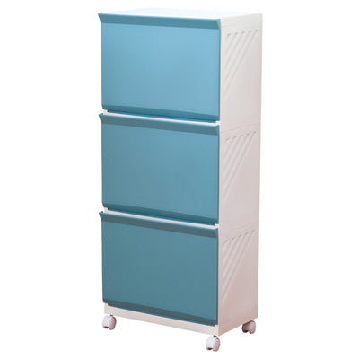 【お部屋の主役、爽やかブルー】
清潔感のある爽やかなブルーは、子供部屋のおもちゃ入れやサニタリールームのアクセントとしても活躍し、空間を明るく彩ります。