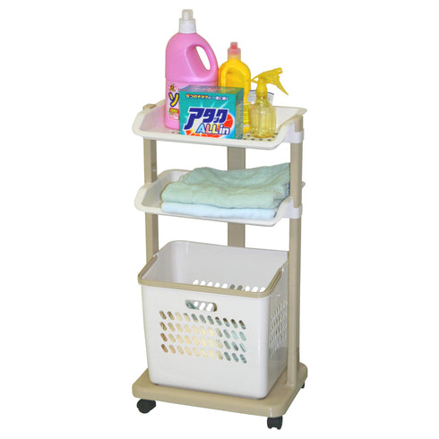 【洗剤も置ける抜群の収納力】
かさばる洗剤のボトルや詰め替えパック、柔軟剤などをまとめて置けるので、洗濯機周りがすっきりと片付き、毎日の洗濯がもっとスムーズになります。