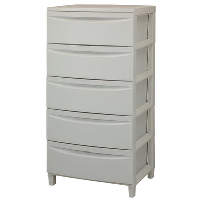 ルーセントワイド5段チェスト脚付き(W540×D420×H1074)