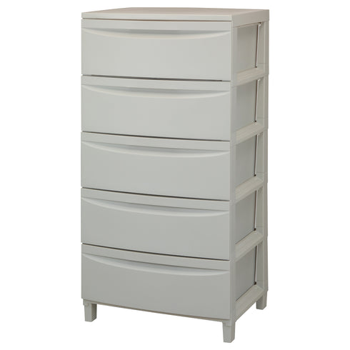 ルーセントワイド5段チェスト脚付き(W540×D420×H1074)